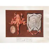 Les Spoutniks Astiqués d’Asticots Satistiques—Escargots Grenouilles (Estadísticas de Sputniks glaseados con gusanos: ranas caracoles), de la carpeta Les Dîners De Gala by Salvador Dalí, 1971, Litografía 170 / 395, offered Oct 2022