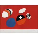 Fond Rouge (Fondo rojo) by Alexander Calder, 1969, Litografía 54 / 75, offered Oct 2022