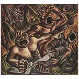 Arnold Belkin, Los demagogos (Guerra y Paz), 1954, Óleo sobre masonite