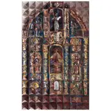 Carmen Parra, Altar a la Virgen del rosario en Tlalpan, Acrílico y hoja de oro sobre madera