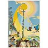 Carlos Oropeza, Voladores de Papantla, 2001, Óleo sobre tela