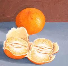 Mandarinas by Miguel Ángel Guerrero Garro, 2020, Óleo sobre tela, offered Sep 2022
