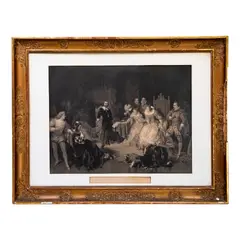 Pierre Cottin, William Shakesperare en la corte de la reina IsabeI, Grabado al aguafuerte