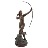 Diana cazadora by Juan Fernando Olaguíbel, 1942, Escultura en bronce a dos pátinas E.P. en base de madera, offered Aug 2022