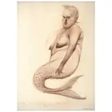 Sirena by Roberto Fabelo, 1989, Sanguina sobre papel, offered Aug 2022