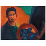 Diego Alcalde, Pequeño pescador, 2022, Óleo sobre tela