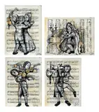 Ricardo Pollman, Sin título, de la serie Partituras de Händel, Tinta sobre partitura