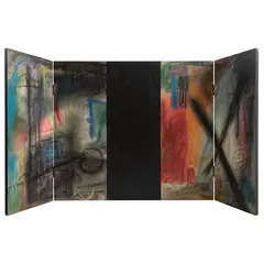 Carlos Torres, Tryptyque No. 77, 1989, Mixta sobre madera, tríptico unido con bisagras