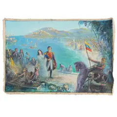 LLegada de Arismendi a la Isla de Margarita by Salvador Tarazona, Óleo sobre tela, offered Aug 2022