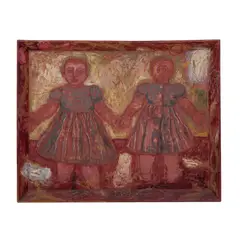 Retrato doble by Rocío Maldonado, Mixta sobre tela con marco de madera, offered Aug 2022