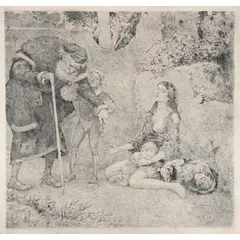 Julio Ruelas, Caridad ( La mendiga), Grabado al aguafuerte sin número de tiraje