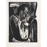 Lesender Mann, Bildnis Albert Brust (Hombre leyendo, Bildnis Albert Brust) by Karl Schmidt-Rottluff, 1921, Xilografía sin número de tiraje, offered Aug 2022