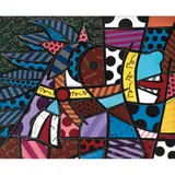 Romero Britto, Untitled, Serigrafía intervenida sobre tela sin número de tiraje