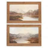 Charles Leslie, PAR DE PAISAJES, Óleo sobre tela