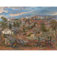 Alberto Vázquez Navarrete, Cuernavaca, Morelos hacia el poniente, Óleo sobre tela