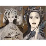Froylan Ojeda, a) Figuras alboriles, Óleo sobre tela sobre masonite