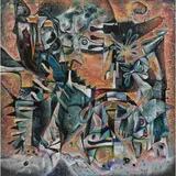 Jhonathan Chávez, La entrada a, 2015, Óleo sobre tela