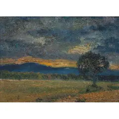 Joaquín Clausell, Atardecer, Óleo sobre tela sobre masonite