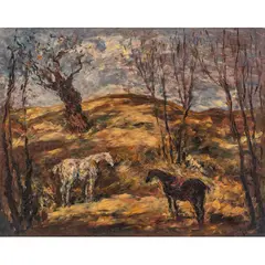 Caballos en el campo by Arturo Souto, Óleo sobre tela, offered Jun 2022