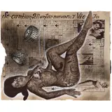 Dr Lakra, Sin título (llantas), 2004, Tinta y collage sobre papel
