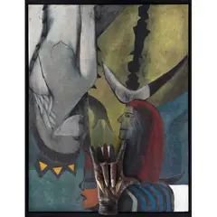 Moisés Finalé, Juegos de sombras, 1995, Óleo y escultura de hierro forjado sobre tela