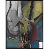 Moisés Finalé, Juegos de sombras, 1995, Óleo y escultura de hierro forjado sobre tela