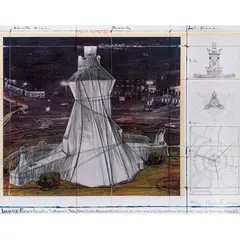 (Gabrovo, Bulgaria, 1935 - Nueva York, EE.UU., 2020) y JEANNE CLAUDE by Christo, 1975, Litografía y collage de tela sobre cartoncillo 148 / 200, offered May 2022