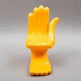 Mano pie by Pedro Friedeberg, Escultura de céramica en color amarillo, offered May 2022