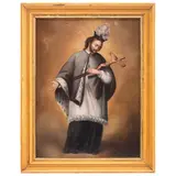 MÉXICO, SIGLO XVIII by San Juan Nepomuceno, Óleo sobre tela adherida a tablero, offered May 2022