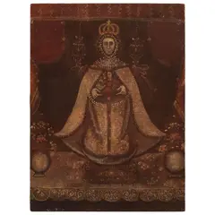 Virgen Ampona, MÉXICO, SIGLO XIX, Óleo sobre tela
