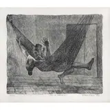 Alfredo Zalce, En la hamaca, 1946, Litografía 43 / 100