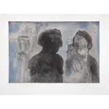 Pescadores en Blanes by Jose Luis Cuevas, 1981, Grabado al aguatinta y aguafuerte 93 /100, offered May 2022