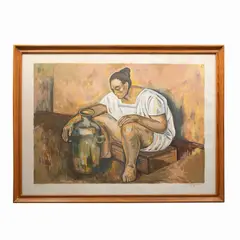 MUJER SENTADA by Raúl Anguiano, Serigrafía, 22/180, offered Apr 2022