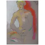 Apolo by José García Ocejo, Pastel y carboncillo sobre papel, offered Apr 2022
