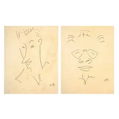 a) Retrato de Jan Hoowij by Santos Balmori, Carboncillo sobre papel, offered Apr 2022
