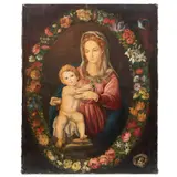 Anónimo, Virgen con el niño, Óleo sobre tela
