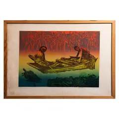 Adolfo Mexiac, Pescadores del manglar, Serigrafía 48/ 50