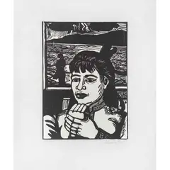 Junge Frau (Mujer joven) by Erich Heckel, Xilografía 339 / 440, offered Mar 2022