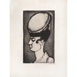 Georges Henri Rouault, Mademoiselle Irma (Señorita Irma), de la carpeta Réincarnations de Pere Ubu, Grabado al aguafuerte y aguatinta sobre papel japonés sin número de tiraje