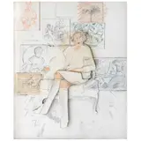 Larry Rivers, Drawn from the collection, 1984, Litografía y collage sobre papel hecho a mano H. C. 10 / 10