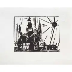 Troisted by Lyonel Feininger, 1919, Xilografía sin número de tiraje, offered Mar 2022