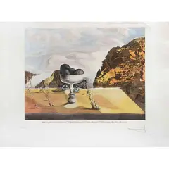 Afgano invisible con aparición, sobre la playa, del rostro de García Lorca, en forma de frutero con tres higos by Salvador Dalí, Grabado 185 / 225, offered Mar 2022