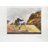 Afgano invisible con aparición, sobre la playa, del rostro de García Lorca, en forma de frutero con tres higos by Salvador Dalí, Grabado 185 / 225, offered Mar 2022