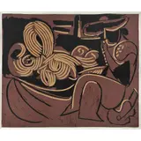 Pablo Picasso, De la carpeta Pablo Picasso - Grabados al linóleo, 1963, GrabadO al linóleo reproducido de los originales de la Galerie Louise Leiris de París. Introducción de Wilhelm Boeck