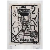 Sin título, de la carpeta Copilli: corona real by Alberto Gironella, Serigrafía sobre papel amate P / I, offered Mar 2022