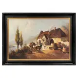 Dionis van Dongen, Paisaje pueblerino, Óleo sobre tela