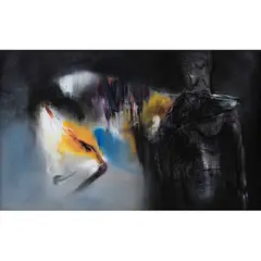 Un hombre y su perro by Nelson Domínguez, Óleo sobre tela, offered Feb 2022