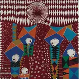 Leobardo Huerta, Fiesta en San Pablo, 1973, Acrílico y tinta sobre papel hecho a mano