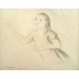 Jesús Guerrero Galván, Niña, 1962, Lápiz de grafito sobre papel