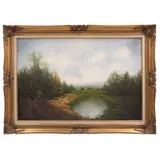 Wilhelm Koenig, Paisaje con lago, Óleo sobre tela